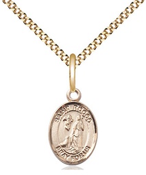 [9377GF/18G] 14kt Gold Filled Saint Rocco Pendant on a 18 inch Gold Plate Light Curb chain