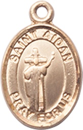 [9381GF] 14kt Gold Filled Saint Aidan of Lindesfarne Medal