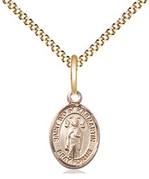 [9384GF/18G] 14kt Gold Filled Saint Ivo of Kelmartin Pendant on a 18 inch Gold Plate Light Curb chain