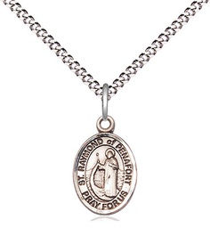 [9385SS/18S] Sterling Silver Saint Raymond of Penafort Pendant on a 18 inch Light Rhodium Light Curb chain
