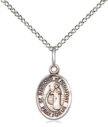 [9385SS/18SS] Sterling Silver Saint Raymond of Penafort Pendant on a 18 inch Sterling Silver Light Curb chain