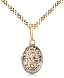 [9387GF/18G] 14kt Gold Filled Saint Bernadine of Sienna Pendant on a 18 inch Gold Plate Light Curb chain