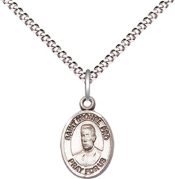 [9389SS/18S] Sterling Silver Blessed Miguel Pro Pendant on a 18 inch Light Rhodium Light Curb chain