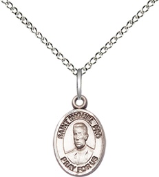 [9389SS/18SS] Sterling Silver Blessed Miguel Pro Pendant on a 18 inch Sterling Silver Light Curb chain