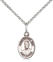 [9389SS/18SS] Sterling Silver Blessed Miguel Pro Pendant on a 18 inch Sterling Silver Light Curb chain