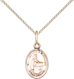 [9390GF/18GF] 14kt Gold Filled Blessed Emilee Doultremont Pendant on a 18 inch Gold Filled Light Curb chain