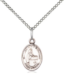 [9390SS/18SS] Sterling Silver Blessed Emilee Doultremont Pendant on a 18 inch Sterling Silver Light Curb chain