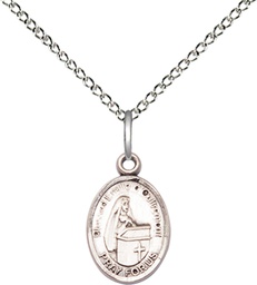 [9390SS/18SS] Sterling Silver Blessed Emilee Doultremont Pendant on a 18 inch Sterling Silver Light Curb chain