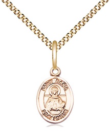[9396GF/18G] 14kt Gold Filled Saint Daria Pendant on a 18 inch Gold Plate Light Curb chain