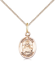 [9396GF/18GF] 14kt Gold Filled Saint Daria Pendant on a 18 inch Gold Filled Light Curb chain