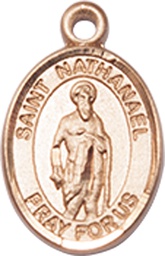 [9398GF] 14kt Gold Filled Saint Nathanael Medal