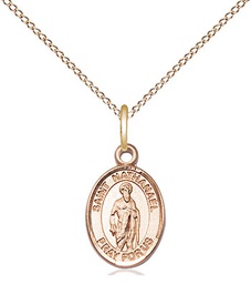 [9398GF/18GF] 14kt Gold Filled Saint Nathanael Pendant on a 18 inch Gold Filled Light Curb chain