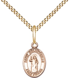 [9399GF/18G] 14kt Gold Filled Saint Columbkille Pendant on a 18 inch Gold Plate Light Curb chain