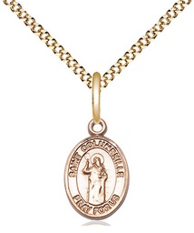 [9399GF/18G] 14kt Gold Filled Saint Columbkille Pendant on a 18 inch Gold Plate Light Curb chain