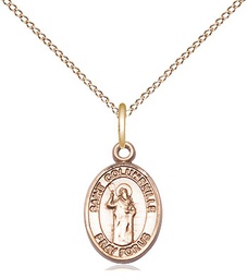 [9399GF/18GF] 14kt Gold Filled Saint Columbkille Pendant on a 18 inch Gold Filled Light Curb chain