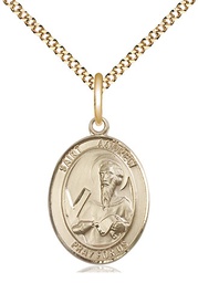 [8000GF/18G] 14kt Gold Filled Saint Andrew the Apostle Pendant on a 18 inch Gold Plate Light Curb chain
