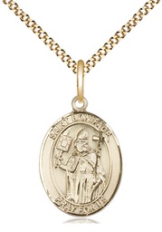 [8009GF/18G] 14kt Gold Filled Saint Boniface Pendant on a 18 inch Gold Plate Light Curb chain