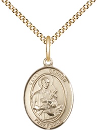 [8042GF/18G] 14kt Gold Filled Saint Gerard Majella Pendant on a 18 inch Gold Plate Light Curb chain