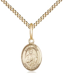 [9060GF/18G] 14kt Gold Filled Saint Jude Thaddeus Pendant on a 18 inch Gold Plate Light Curb chain