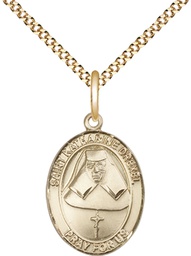 [8015GF/18G] 14kt Gold Filled Saint Katharine Drexel Pendant on a 18 inch Gold Plate Light Curb chain