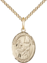 [8071GF/18G] 14kt Gold Filled Saint Mary Magdalene Pendant on a 18 inch Gold Plate Light Curb chain