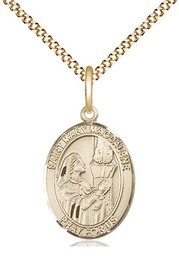 [8071GF/18G] 14kt Gold Filled Saint Mary Magdalene Pendant on a 18 inch Gold Plate Light Curb chain