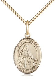 [8110GF/18G] 14kt Gold Filled Saint Veronica Pendant on a 18 inch Gold Plate Light Curb chain