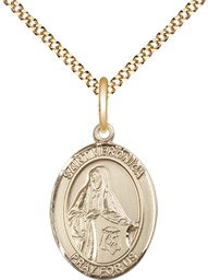 [8110GF/18G] 14kt Gold Filled Saint Veronica Pendant on a 18 inch Gold Plate Light Curb chain