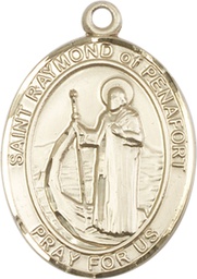 [7385KT] 14kt Gold Saint Raymond of Penafort Medal