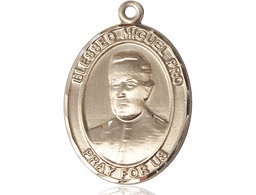 [7389KT] 14kt Gold Blessed Miguel Pro Medal