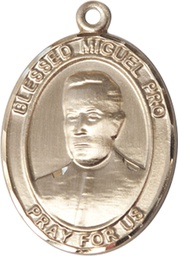 [7389KT] 14kt Gold Blessed Miguel Pro Medal