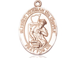 [7403KT] 14kt Gold Blessed Herman the Cripple Medal