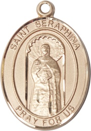 [7405KT] 14kt Gold Saint Seraphina Medal