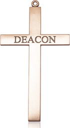 [5953KT] 14kt Gold Deacon Cross Medal