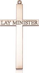 [5954KT] 14kt Gold Lay Minister Cross Medal
