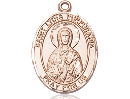 [7411KT] 14kt Gold Saint Lydia Purpuraria Medal