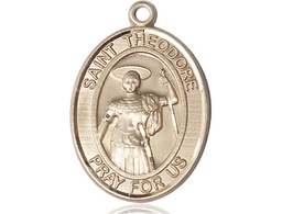 [7415KT] 14kt Gold Saint Theodore Stratelates Medal