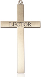 [5956KT] 14kt Gold Lector Cross Medal