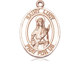 [7422KT] 14kt Gold Saint Lucy Medal