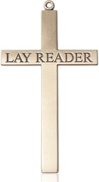 [5958KT] 14kt Gold Lay Reader Cross Medal