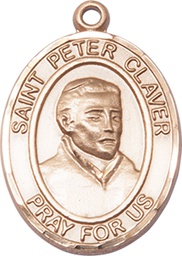 [7442KT] 14kt Gold Saint Peter Claver Medal