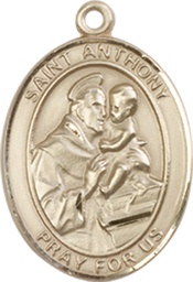 [8004KT] 14kt Gold Saint Anthony of Padua Medal