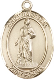 [8006KT] 14kt Gold Saint Barbara Medal