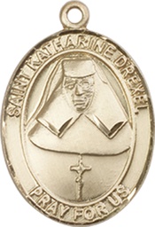 [8015KT] 14kt Gold Saint Katharine Drexel Medal