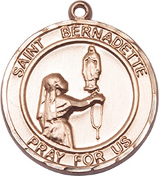 [8017RDKT] 14kt Gold Saint Bernadette Medal