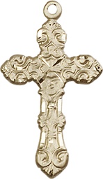 [6001KT] 14kt Gold Cross Medal