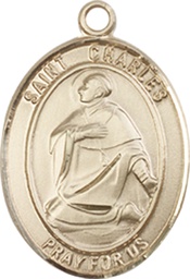 [8020KT] 14kt Gold Saint Charles Borromeo Medal