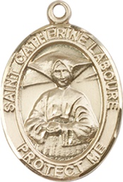 [8021KT] 14kt Gold Saint Catherine Laboure Medal