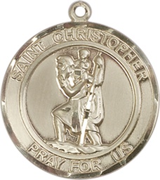[8022RDKT] 14kt Gold Saint Christopher Medal