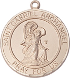 [8039RDKT] 14kt Gold Saint Gabriel the Archangel Medal
